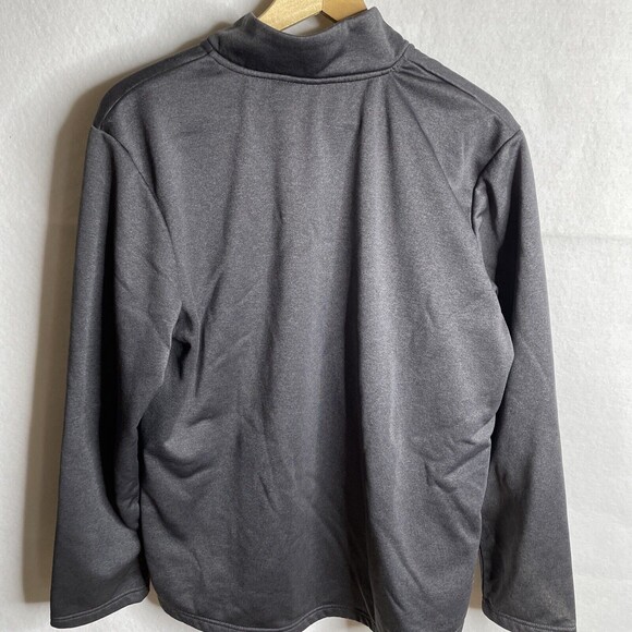Head Fleece Sweatshirt Mens Gray Quarter Zip Pullover Mock Neck Pocket Size M - Picture 9 of 11
